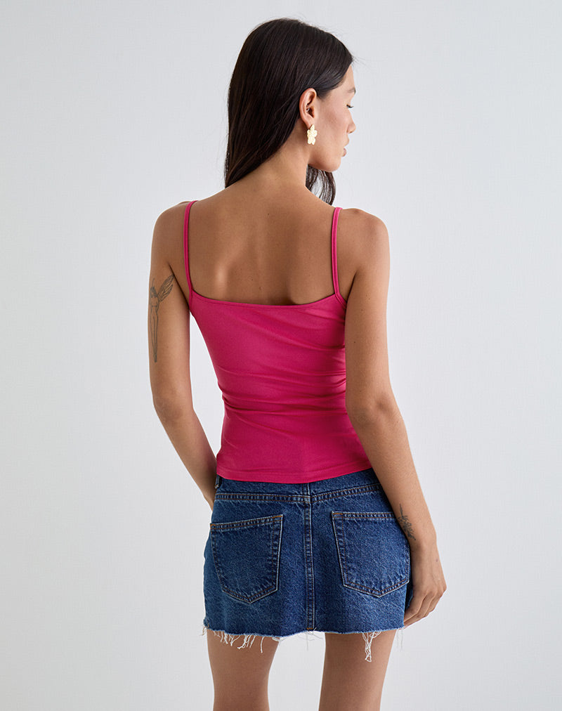 Hot Pink Cami Strap Vest Top | Jasila – motelrocks-com-us