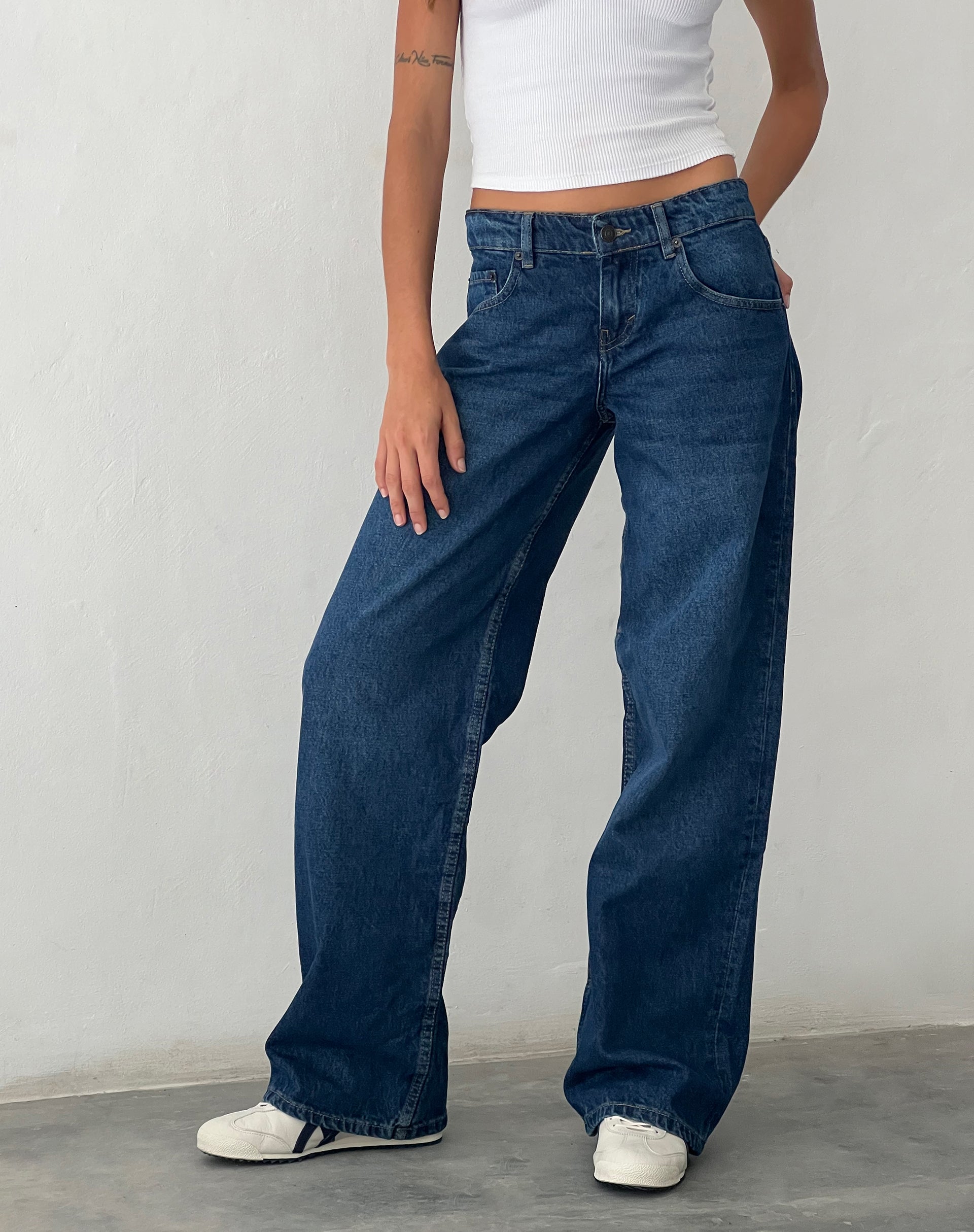 Indigo Low Rise Jeans  Parallel – motelrocks-com-us