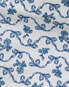 blue and white ribbon print