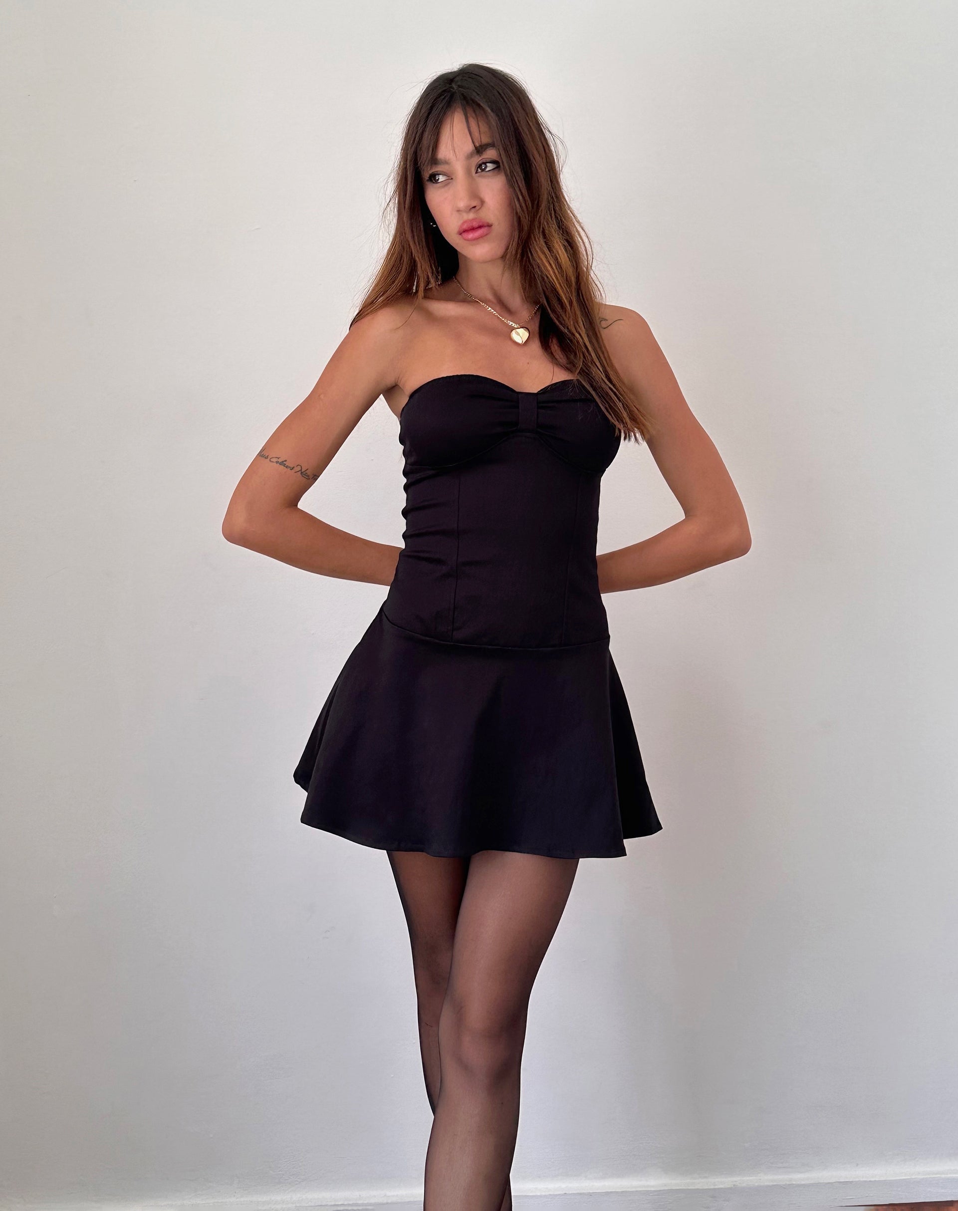corset bandeau mini dress Bandeau Cupped Detail Structured Boning Corset Mini Dress In White And Nude Lace | EGO US