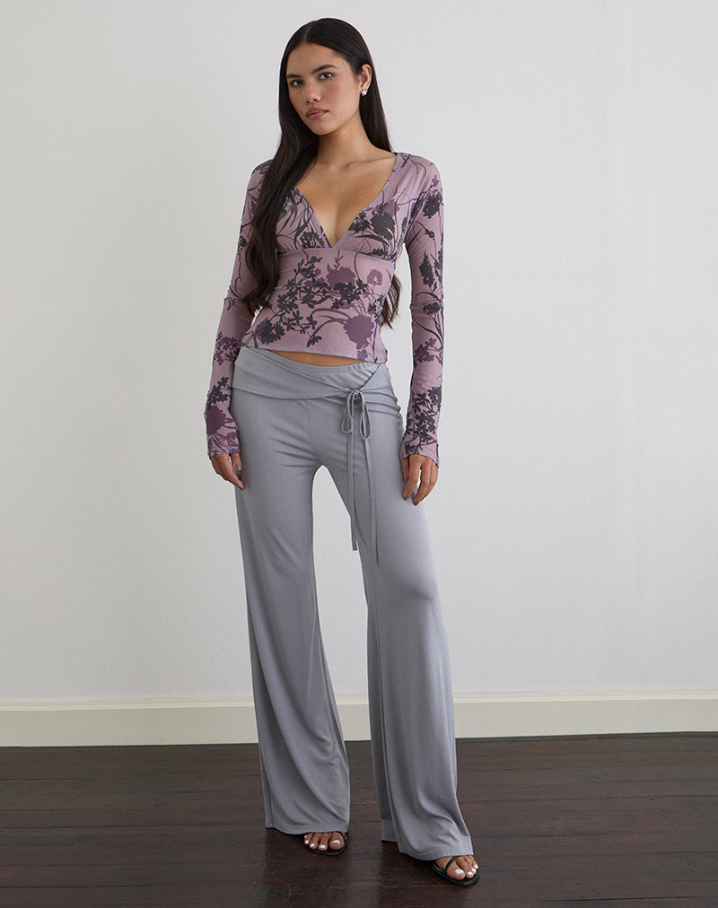 Image of Jaydra Top in Flock Shadow Flower Purple