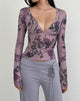 Image of Jaydra Top in Flock Shadow Flower Purple