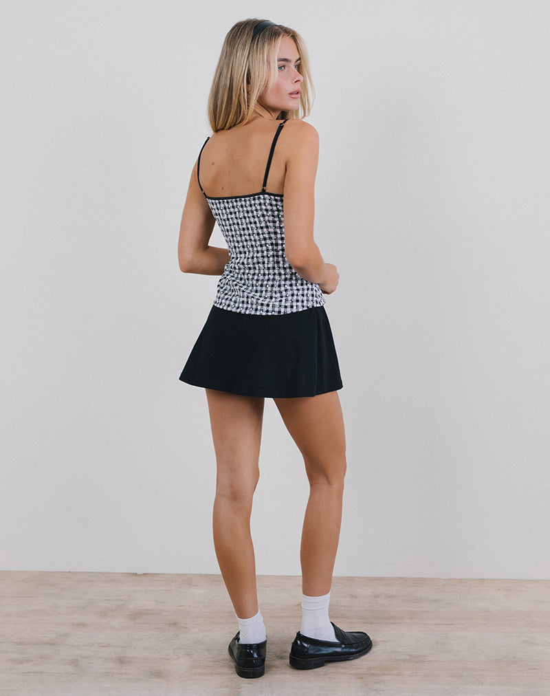 Image of Jeiha Cami Top in Floral Gingham Black