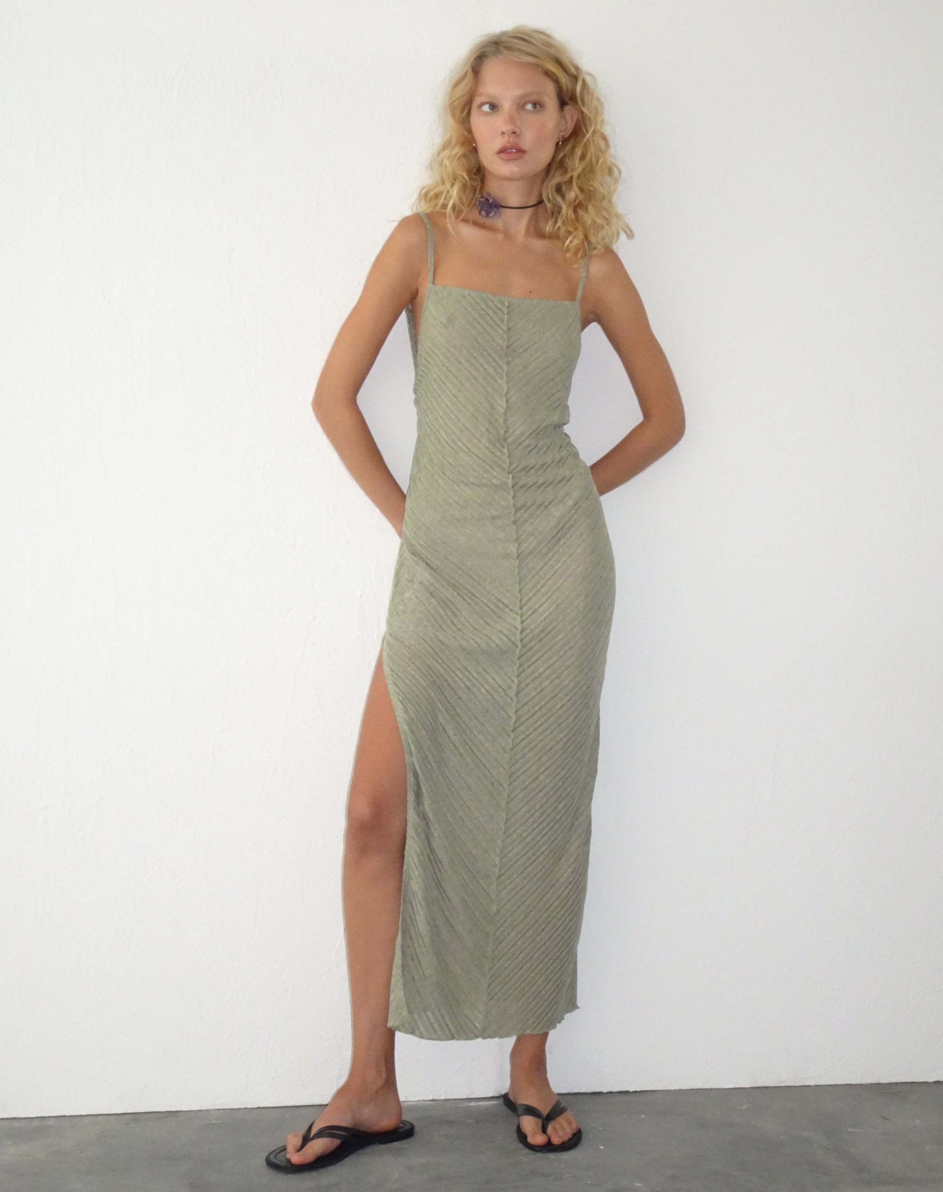 Sage Knitted Midi Dress | Jenaya – motelrocks-com-us