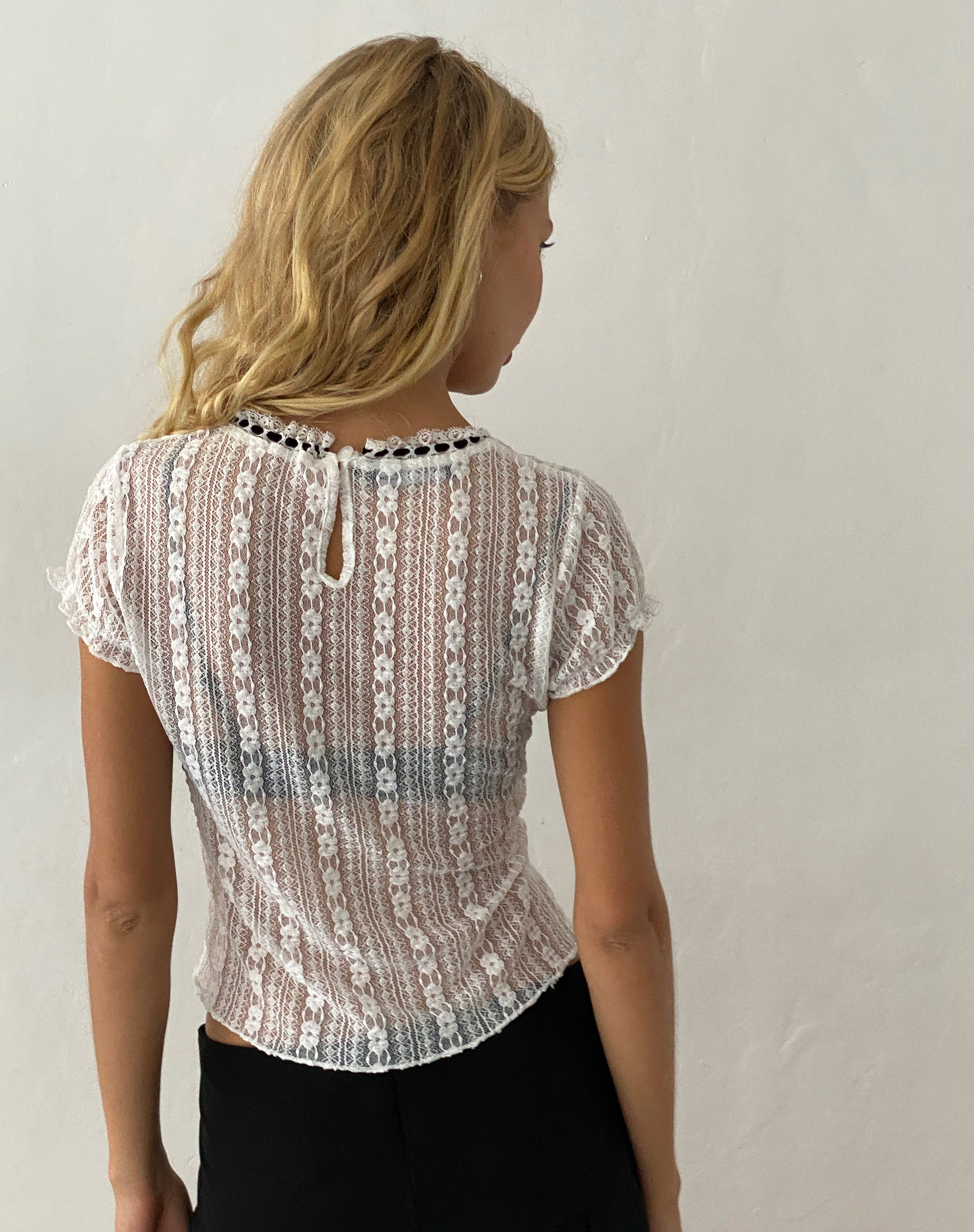 Image of Jennifer Unlined Top in Lace White