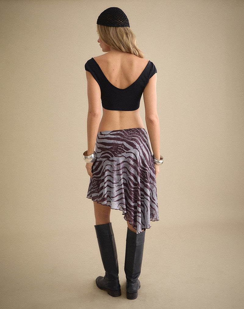 Image of Jenny Midi Skirt in Printed Mesh Wild Animal Brown