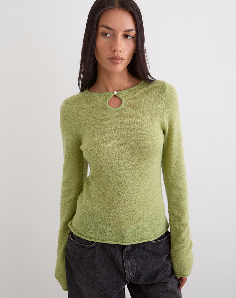 Image of Jenya Long Sleeve Top in Knit Sage