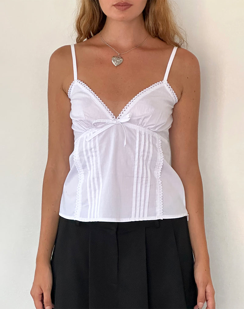 Image of Jepuni Cami Top in White Poplin