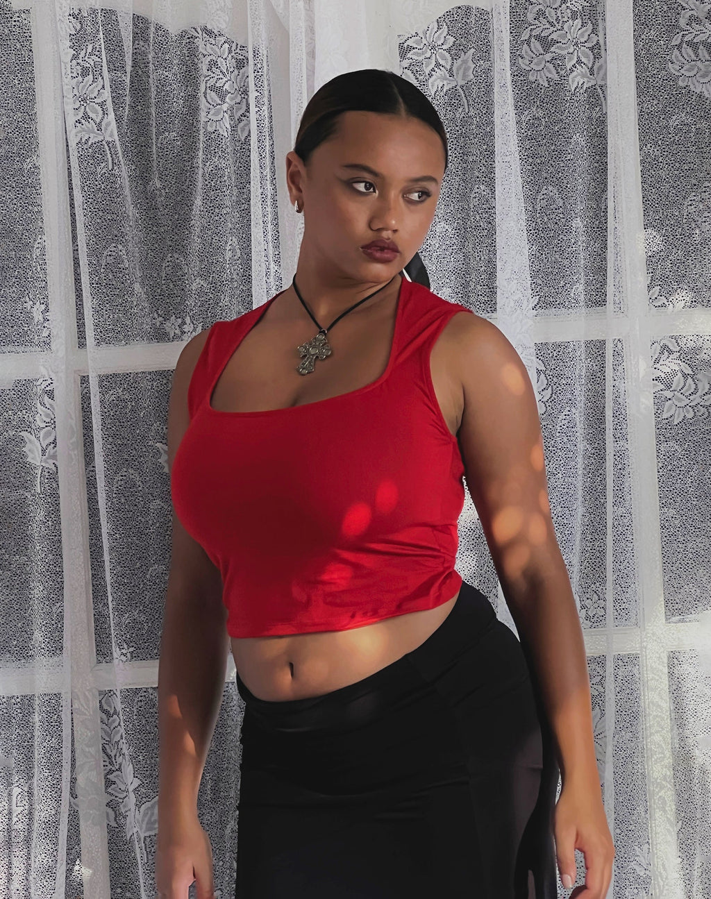 Adrenaline Red Off The Shoulder Top | Charya – motelrocks-com-us