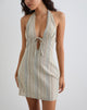 Image of Jioner Mini Dress in Stripe Yellow with Lining