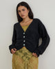 Image of Jiyo Gathered Cardigan in Knit Black