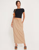 image of MOTEL X JACQUIE Joelene Tie Waist Maxi Skirt in Light Taupe