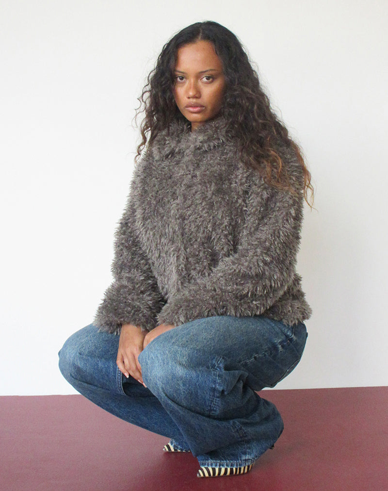 Cream Shaggy Faux Fur Jacket | Homari – motelrocks-com-us