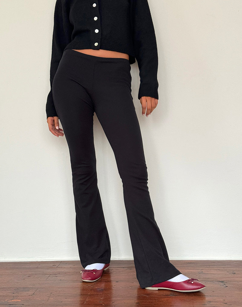 Image of Joxiel Soft Rib Flared Trouser in Black