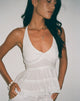 Image of Juanita Frill Halterneck Top in Crochet White