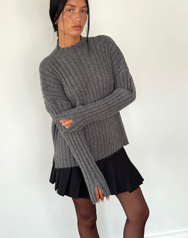 Charcoal knit jumper best sale