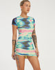 image of Julep Mini Dress in Multi Blur Orb Navy