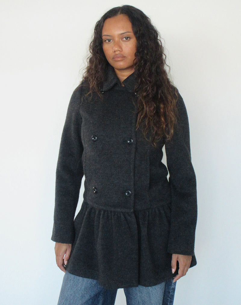 Chocolate Brown Wool Pea Mid Length Coat | Rakai – motelrocks-com-us