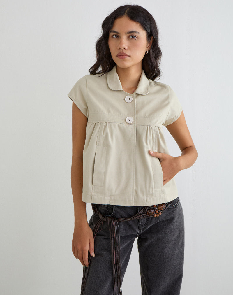 Kaelus Shirt in Cotton Twill Latte
