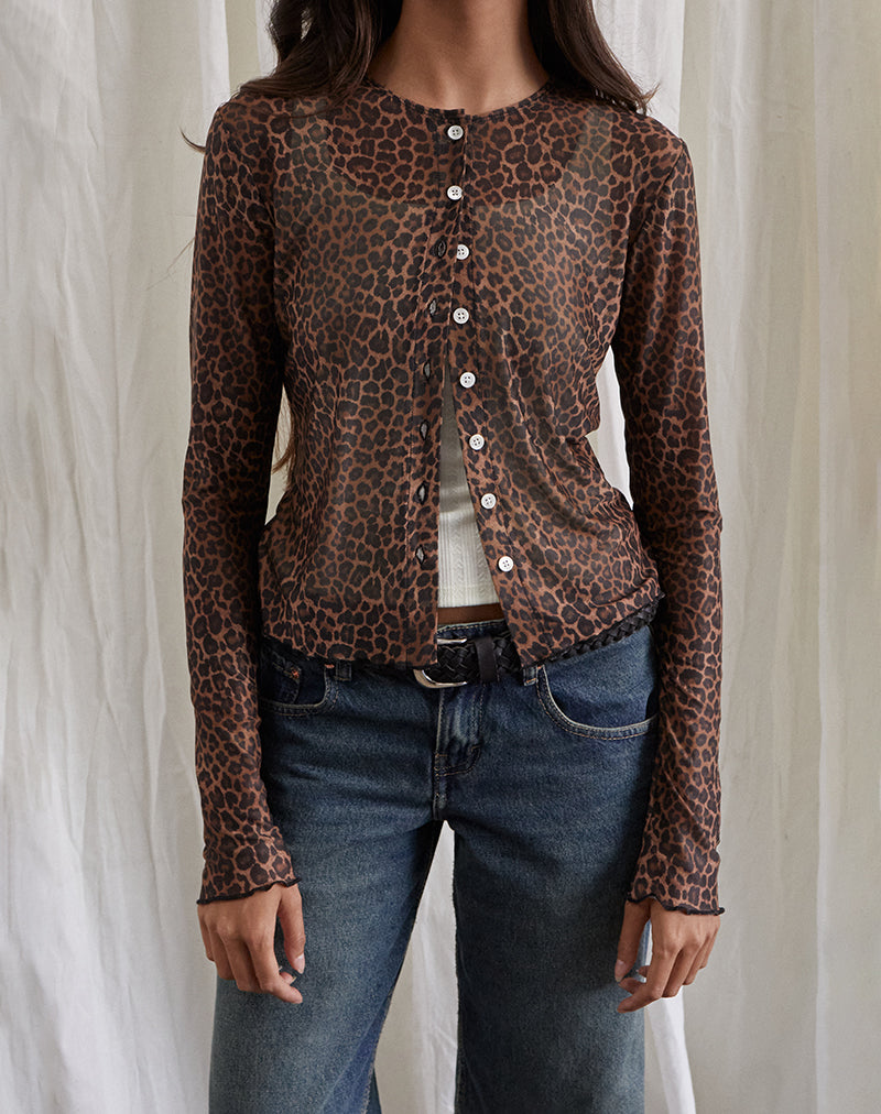 Rar Leopard Print Mesh Shirt | Kahula – motelrocks-com-us
