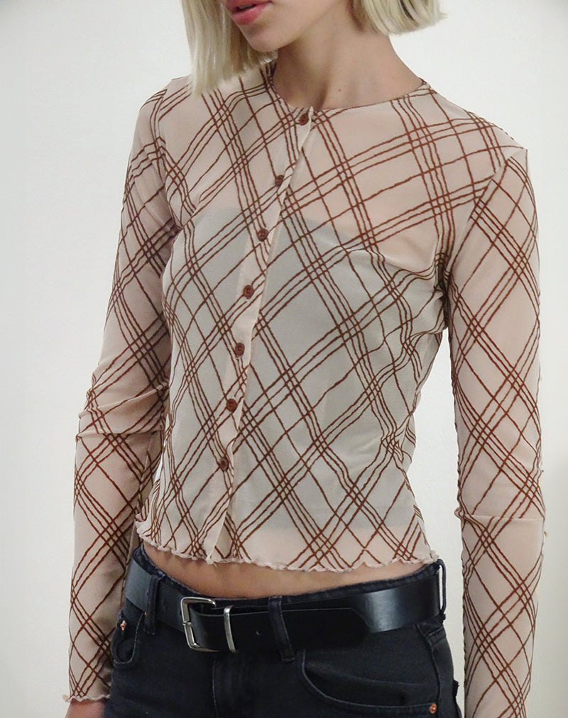 Kahula Shirt in Sketchy Stripe Nude