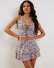 Image of Lowisa Mini Skirt in Disty Floral Blue