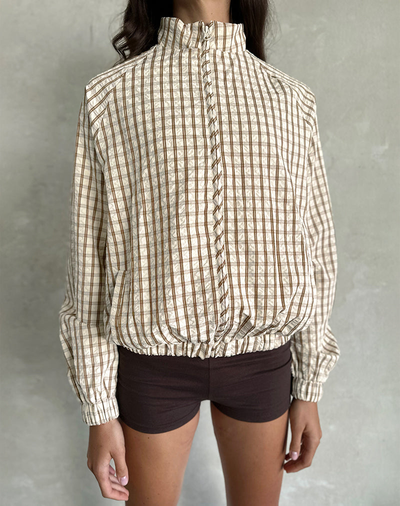 Check Shell Jacket Brown Check Shell Jacket | Kalle – motelrocks-com-us