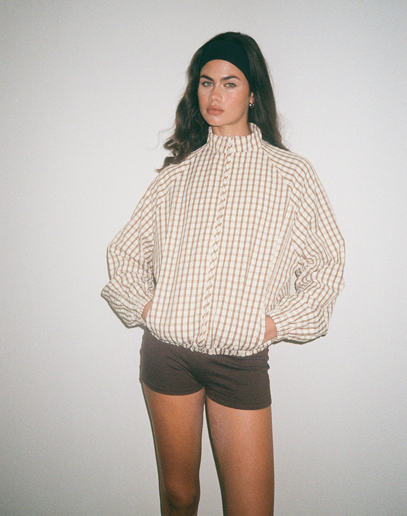 Check Shell Jacket Brown Check Shell Jacket | Kalle – motelrocks-com-us