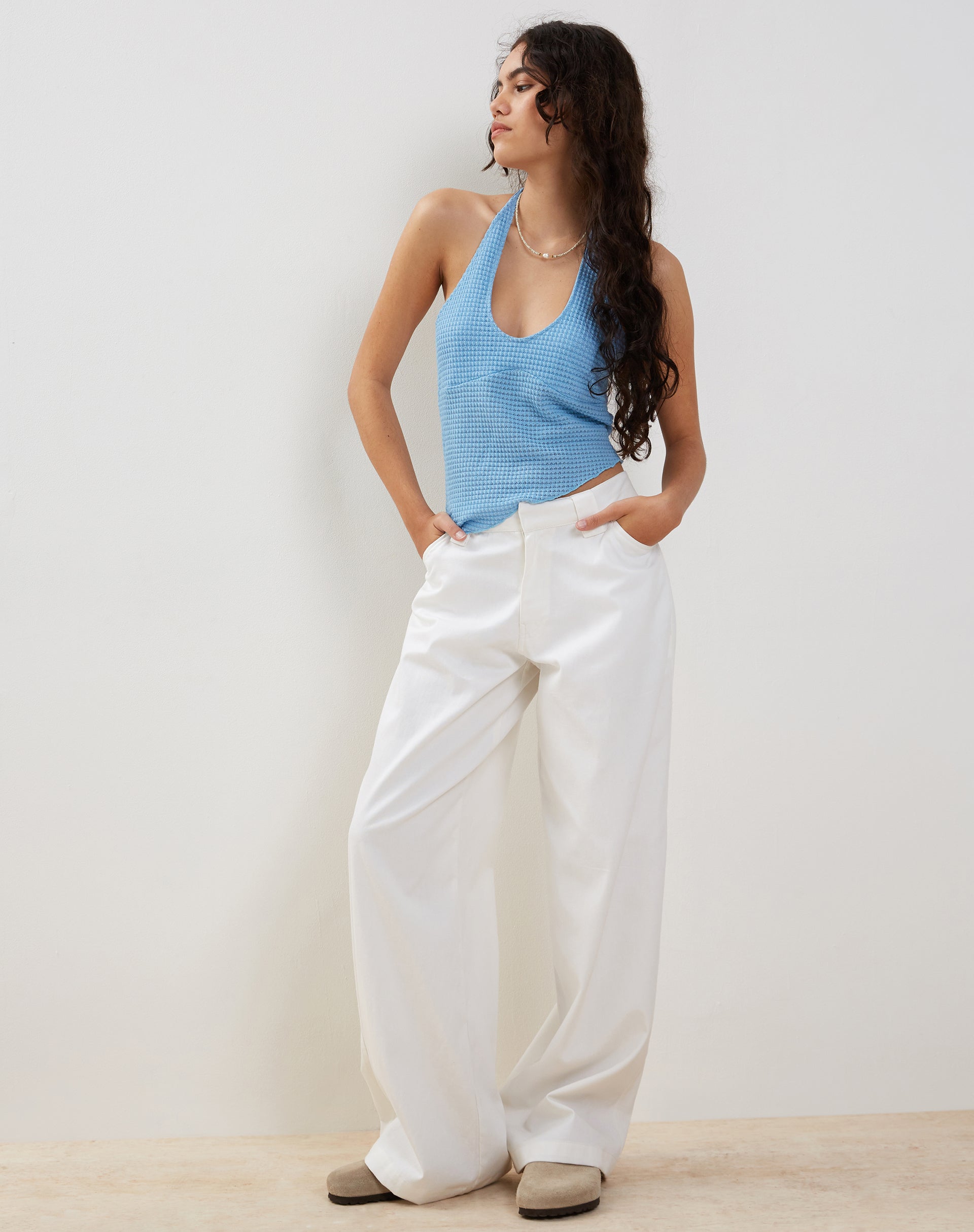 Image of Kaomy Wide Leg Trouser in White