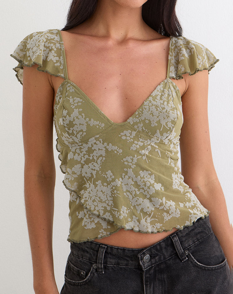Image of Karaji Top in Moss Petal Olive