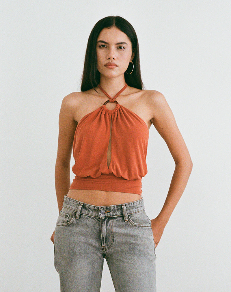 Vernia Plunge Batwing Top in Cupro Cream main image 1