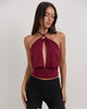 Image of Karise Plunge Top in Rayon Burgundy