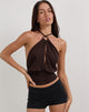 Image of Karise Plunge Top in Rayon Bitter Chocolate