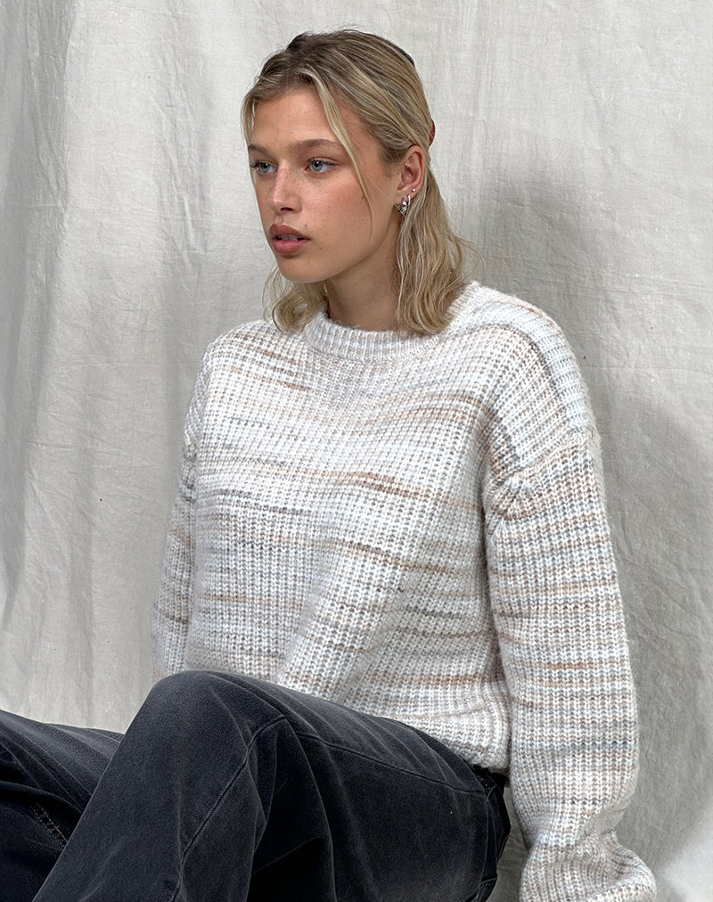 Image of Karu Jumper in Neutral Brushed Knit