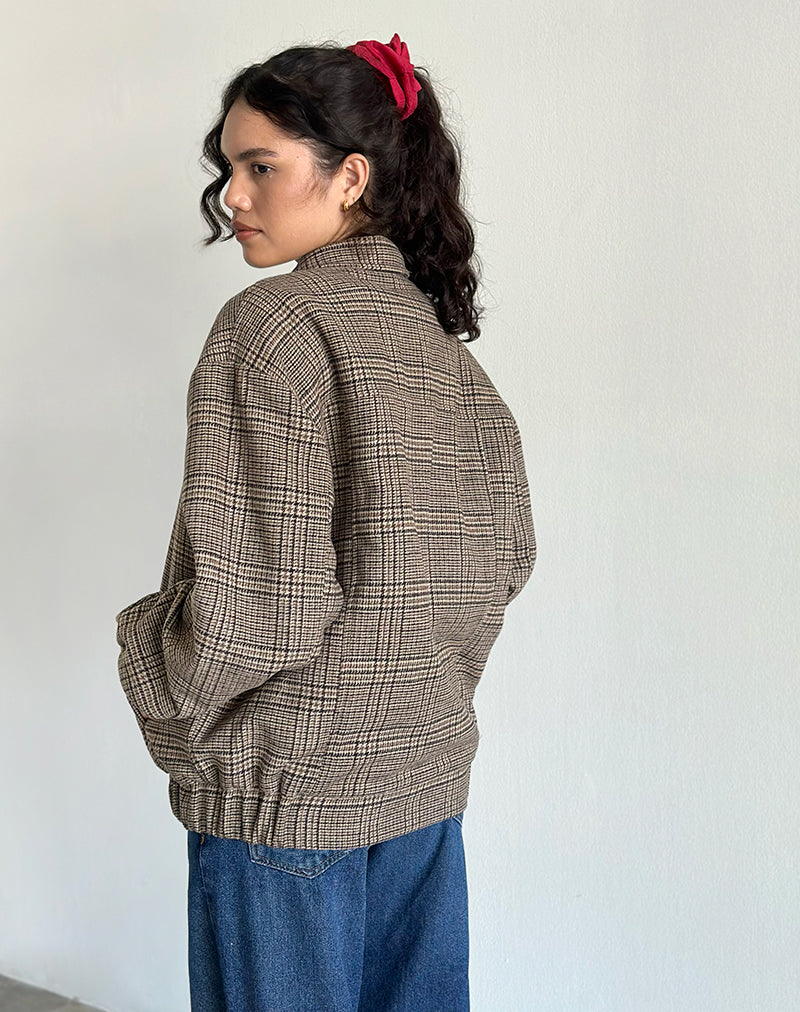 Image of Kassira Jacket in Tonal Brown Check