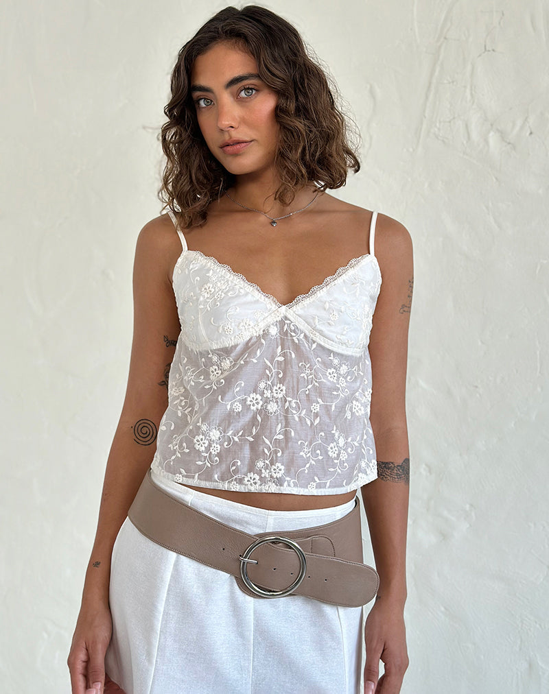 Image of Kasturi Top in Broderie White