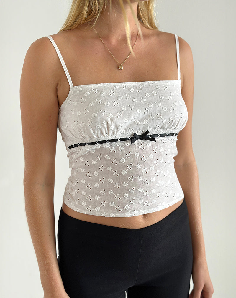 Katisa Top in Broderie White