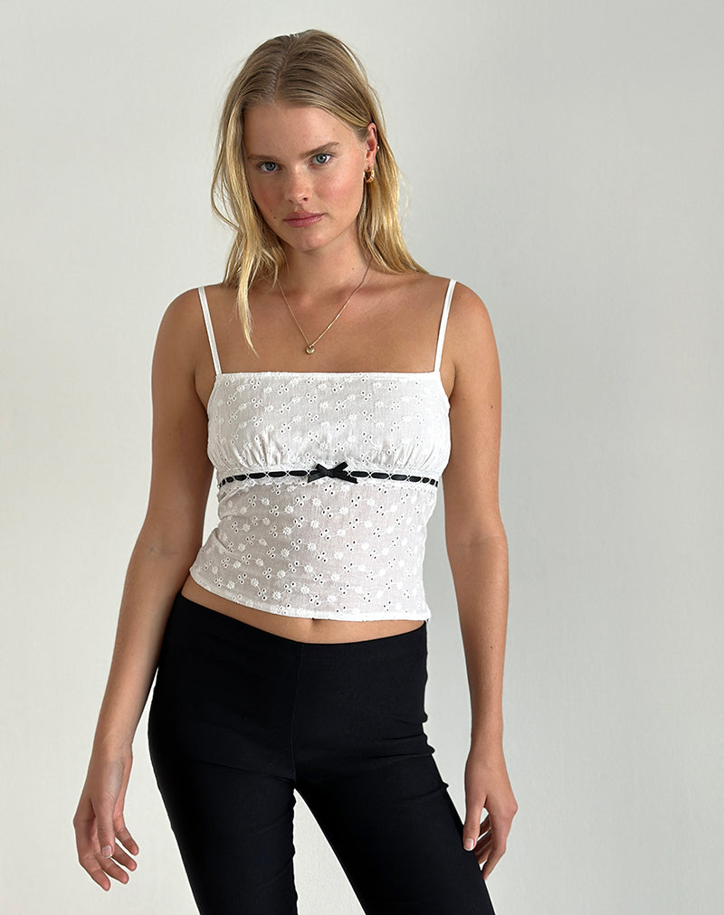 Image of Katisa Top in Broderie White