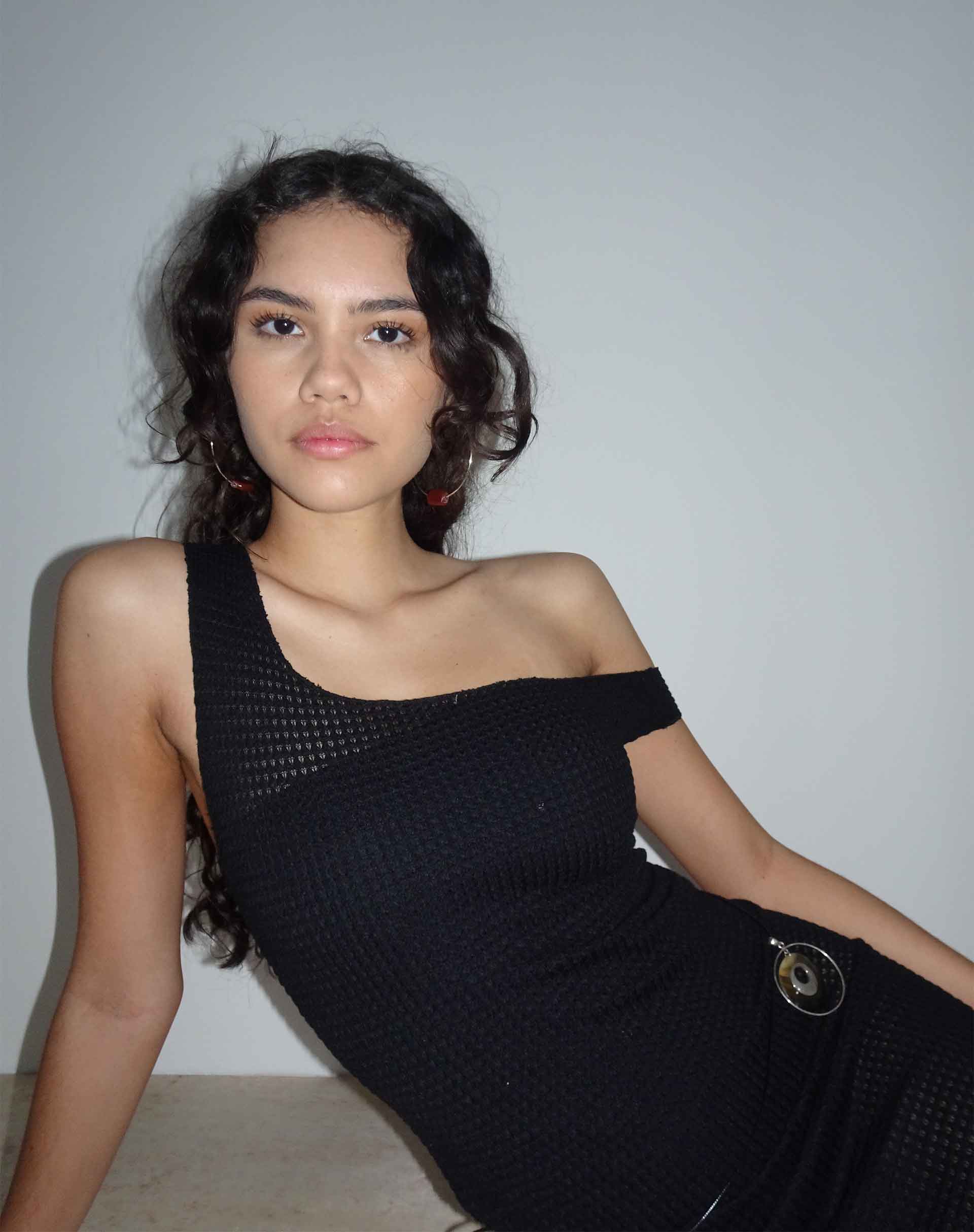 Katja Maxi Dress in Black Textured Crochet Katja Maxi Dress in Black Textured Crochet