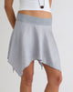 Image of Kavaji Mini Skirt with Lace Trim in Silver Shimmer