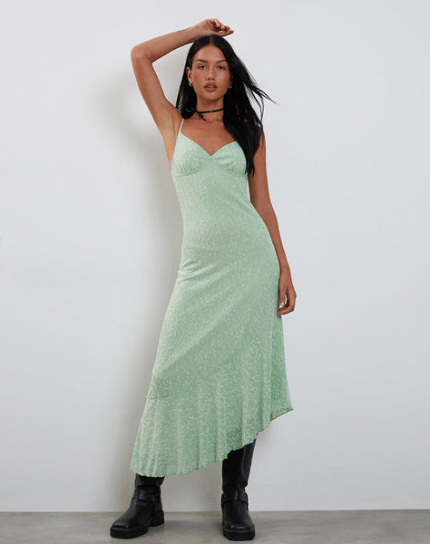 Kavala Midi Dress in Shadow Floral Sage , Asymmetric Kavala Midi Dress in Shadow Floral Sage , Asymmetric