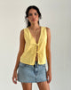 Image of Kayve Tie Front Top in Lemonade