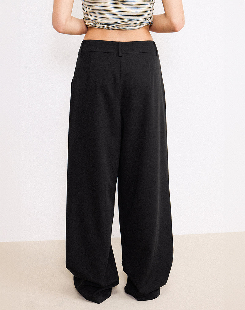 Black Oversized Wide Leg Trousers | Sakira – motelrocks-com-us