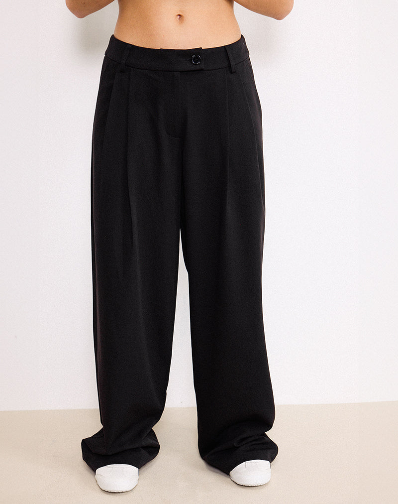 Black Oversized Wide Leg Trousers | Sakira – motelrocks-com-us