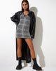 image of Kezina Mini Dress in Optic Monochrome Square Black and White