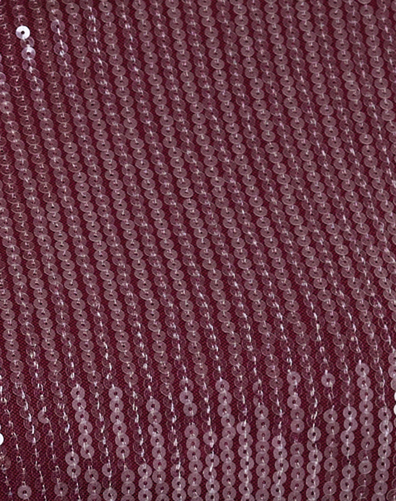 Maroon Red Sequin Mini Dress