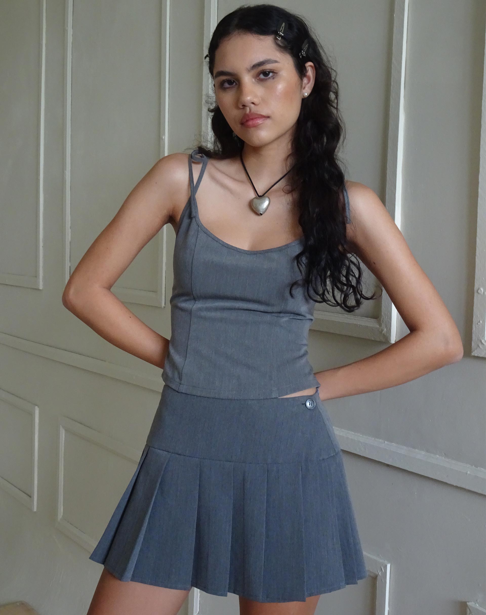 Charcoal Corset Top | Kiona – motelrocks-com-us
