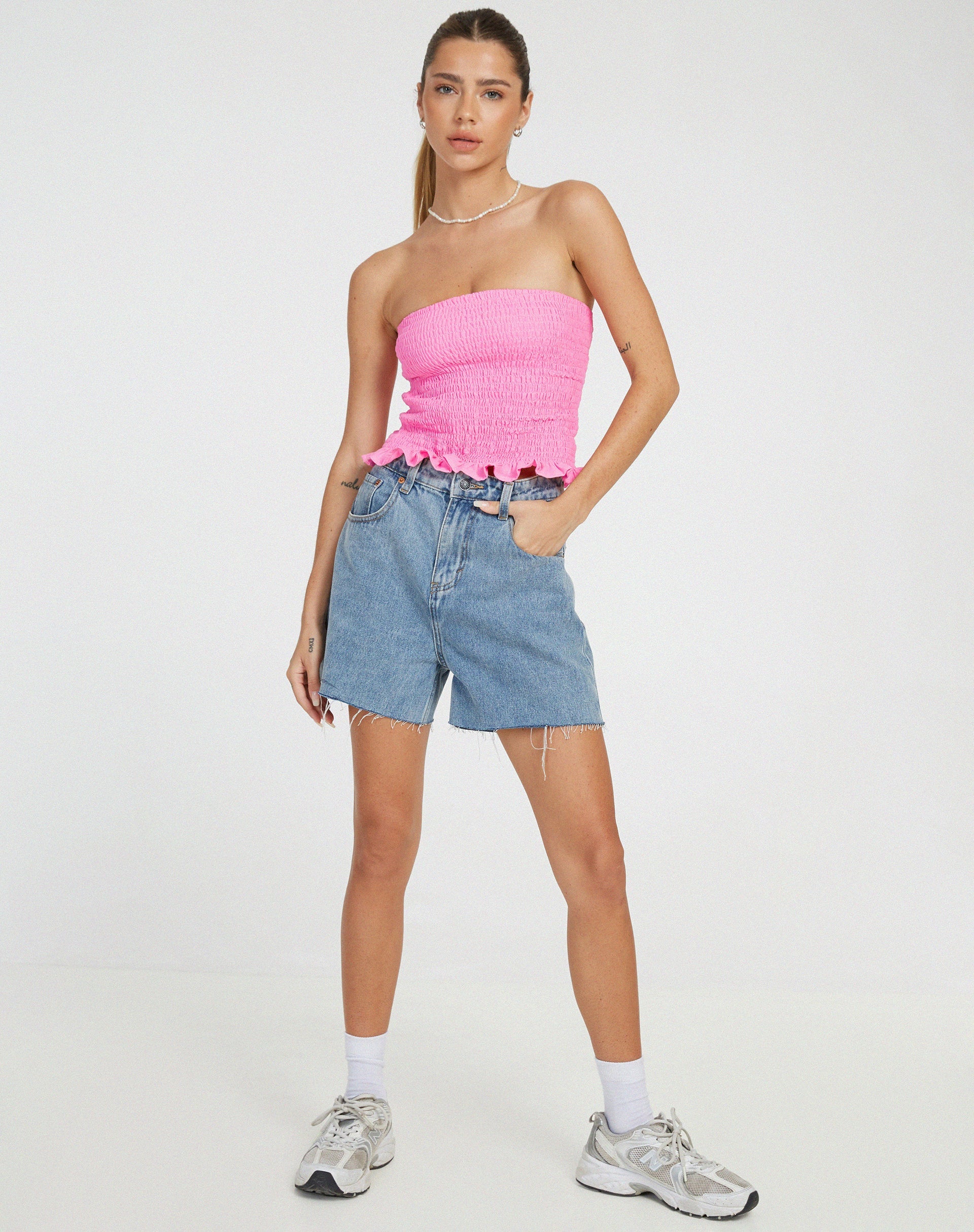 image of Kiyo Bandeau Top in Bubblegum