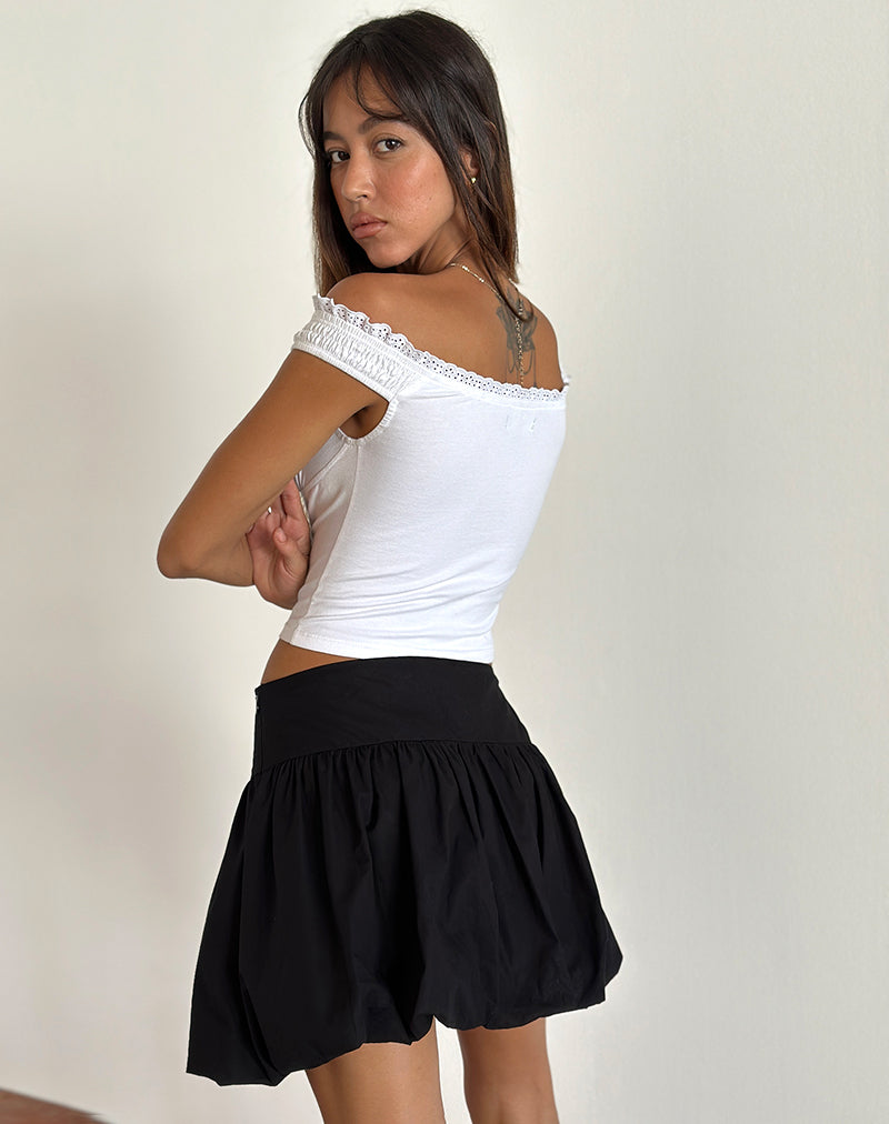 Image of Kiyowo Puffball Mini Skirt in Black