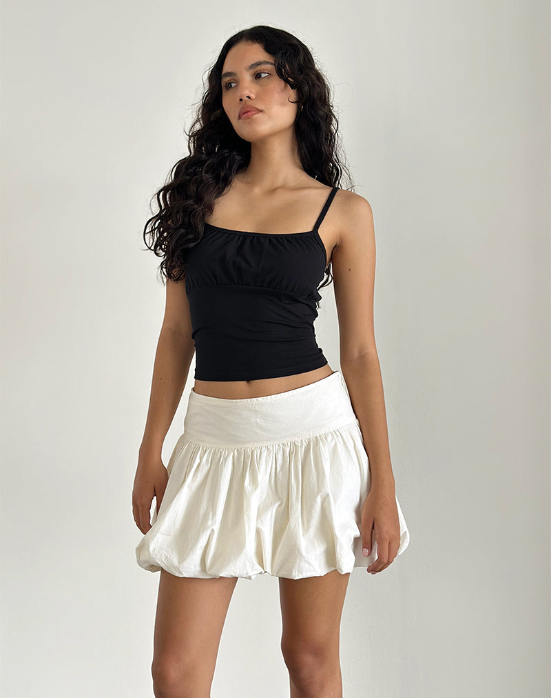 Image of Kiyowo Puffball Mini Skirt in Poplin Ivory